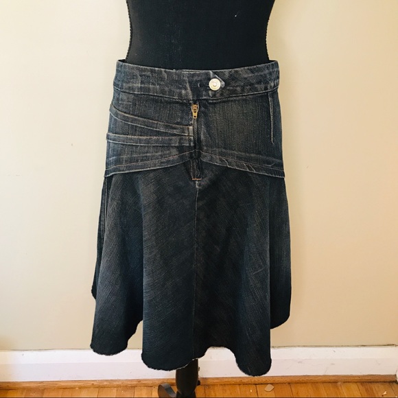 7 For All Mankind Denim Pleated Skirt Size 27 - Picture 5 of 11